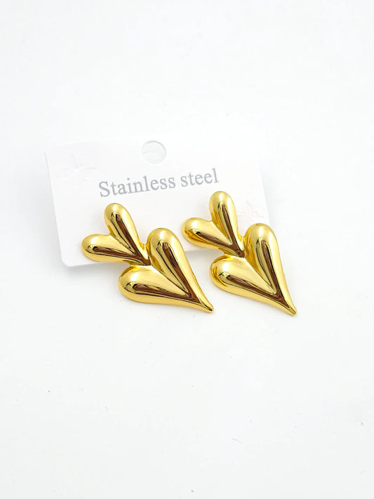 Heart statement earrings
