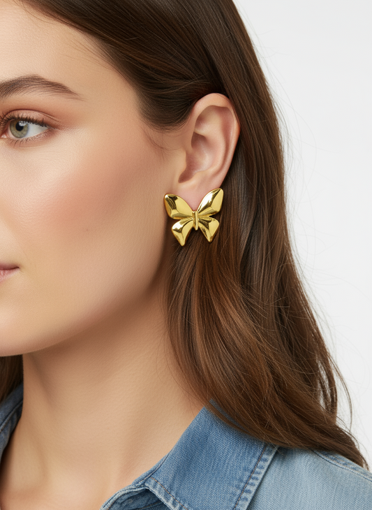 Butterfly gold - statement earrings