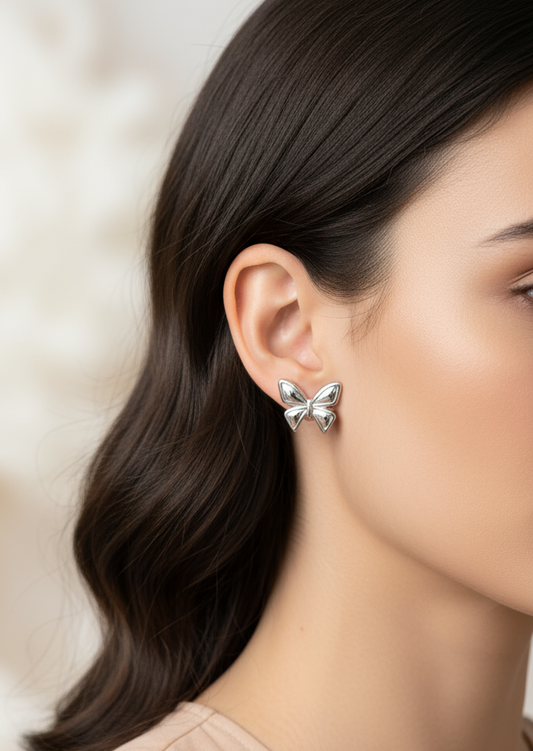 Butterfly silver - Statement earrings