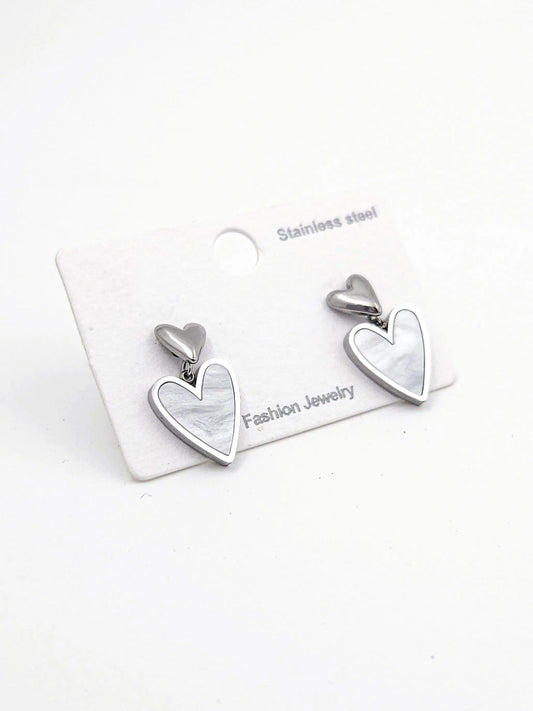Mother of pearl - silver heart