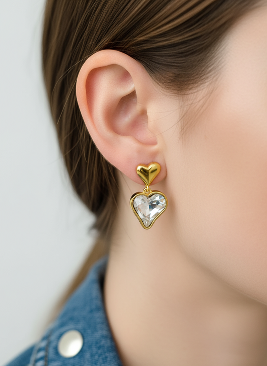 Heart drop earrings