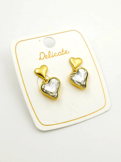 Heart drop earrings