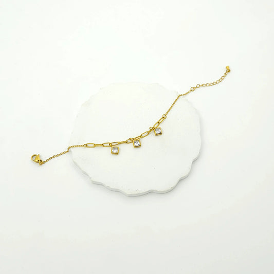 Triple Squares chain bracelet