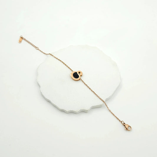 Swan 2 in 1  rosegold chain bracelet