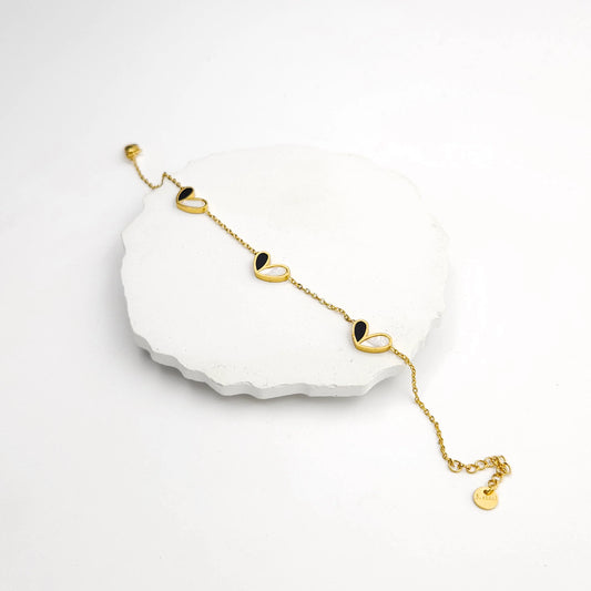 White black Heart chain bracelet