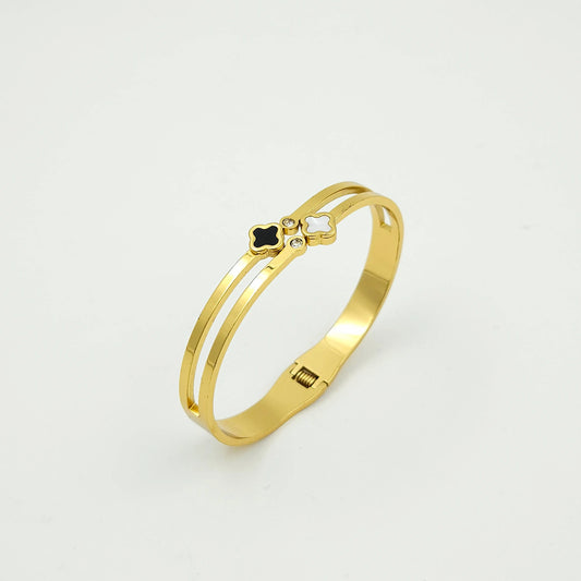 Mini clover kada bangle bracelet