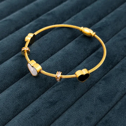 Heart lock bangle bracelet