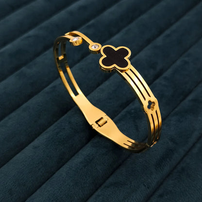 Black Clover stone bangle bracelet
