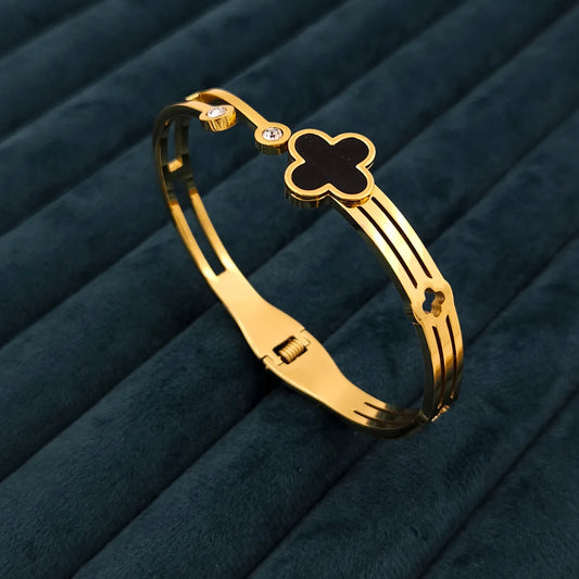 Black Clover stone bangle bracelet