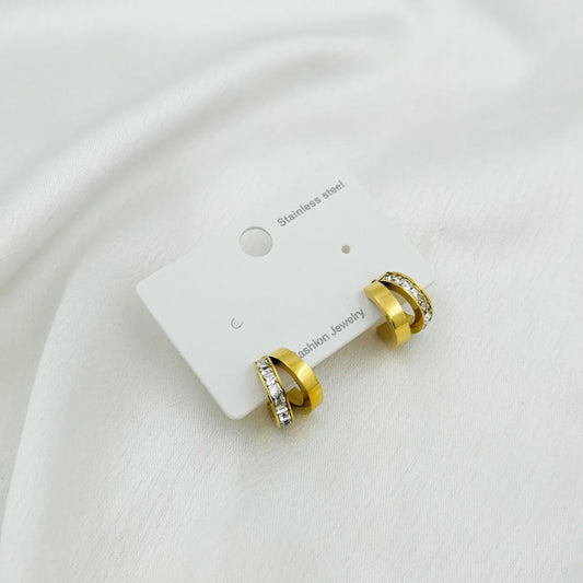 Dual ring - Anti-tarnish earrings