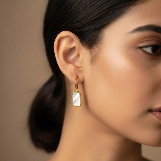 2 in 1 Mother of pearl earrings