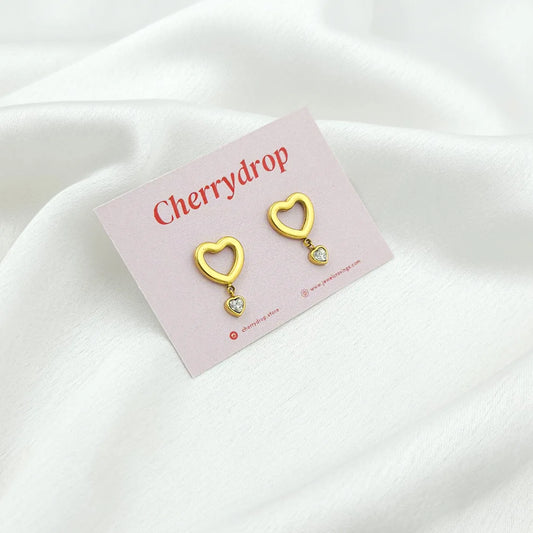 heart drop - Anti-tarnish earrings