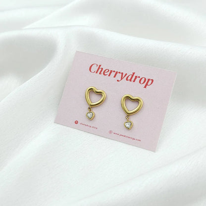 heart drop - Anti-tarnish earrings
