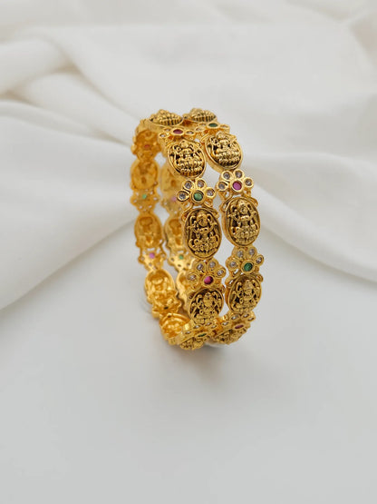 Floral Lakshmi Bangles - Set of 2