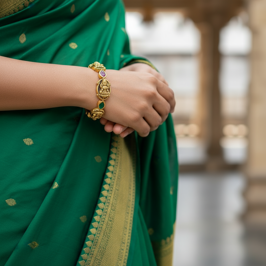 Lakshmi Multi drop curvy edge bangles for functions- set of 2