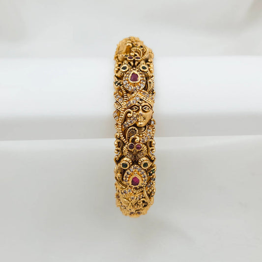 Krishna god stone studded open kada bangle for function- single piece