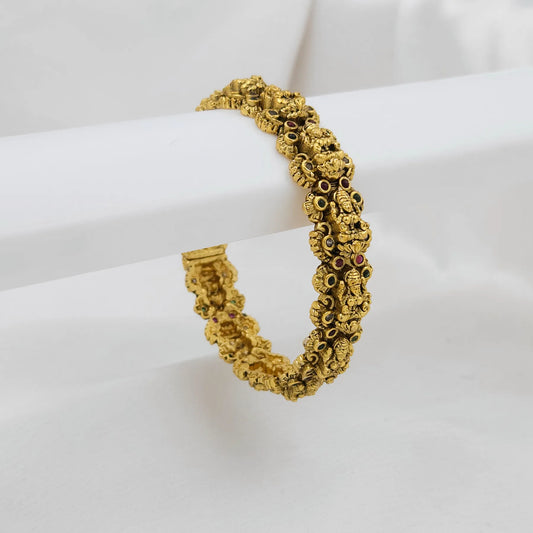 Antique Lakshmi goddess kada bracelet with lock - Single piece