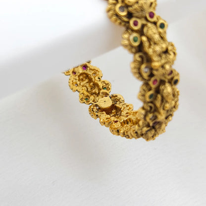 Antique Lakshmi goddess kada bracelet with lock - Single piece