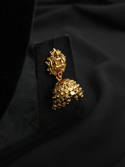 Grand Peacock Lakshmi Ball Haram Set with Earrings - One gram gold