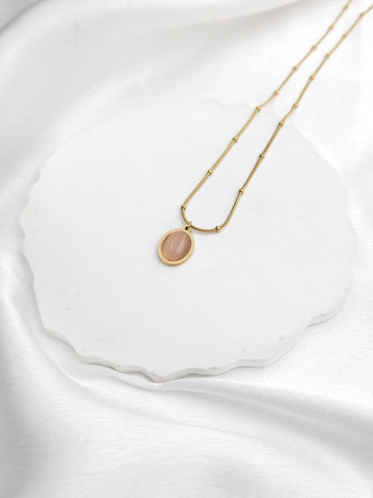 Women's Rose Shiny Gold Pendant Necklace - 18k