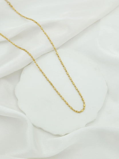 Women Anti Tarnish Beaded 18K Gold Chain