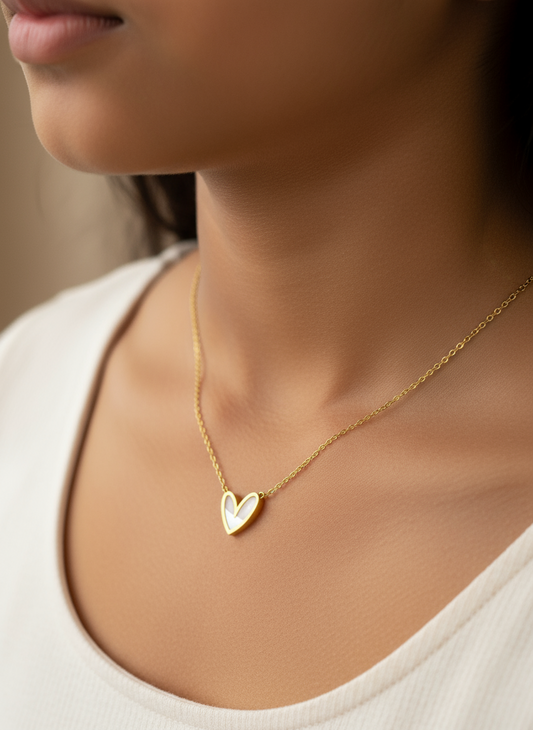 18K Gold Plated Sleek Heart Necklace