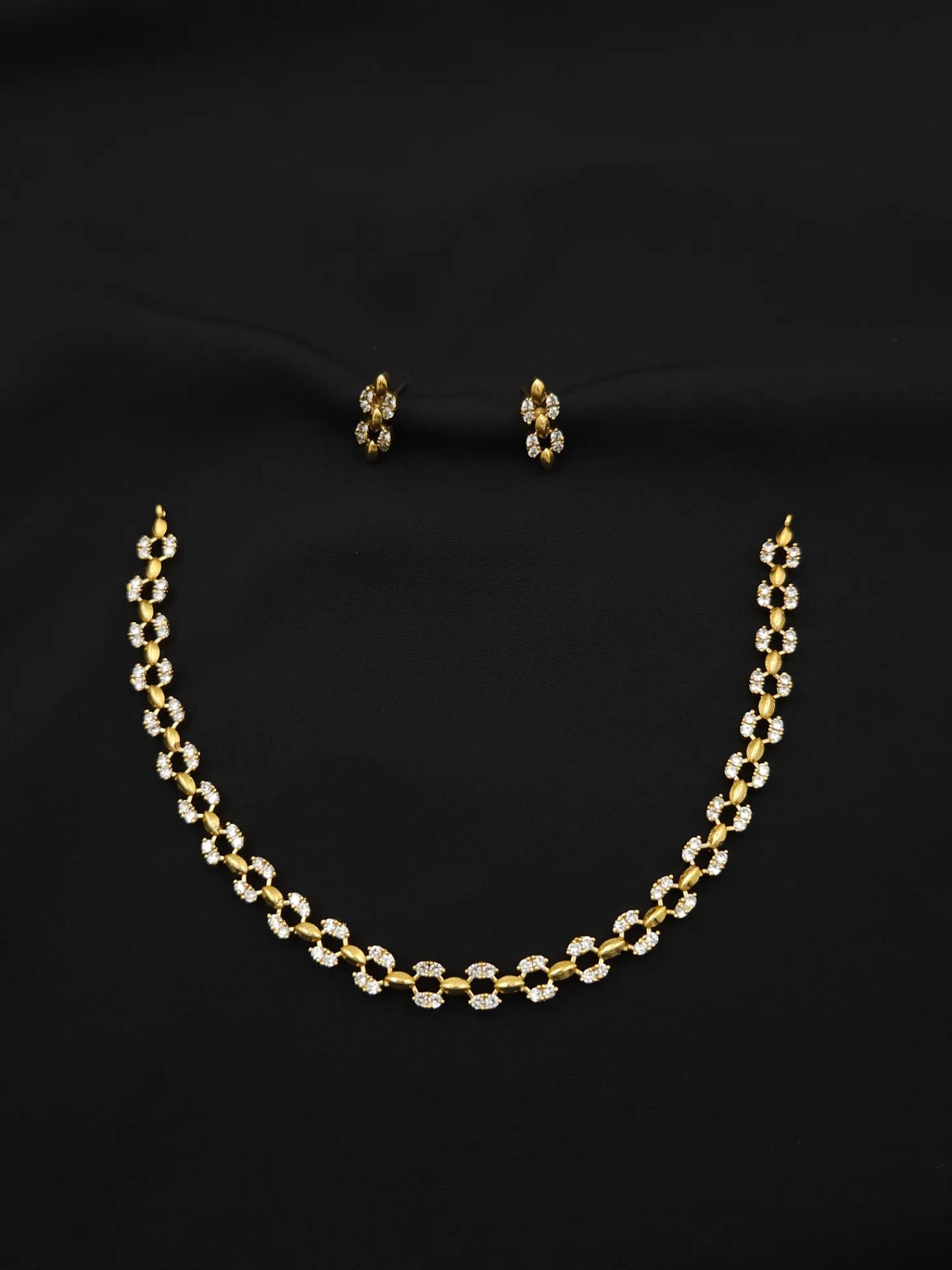 Chain Style Diamond AD Necklace with Stud
