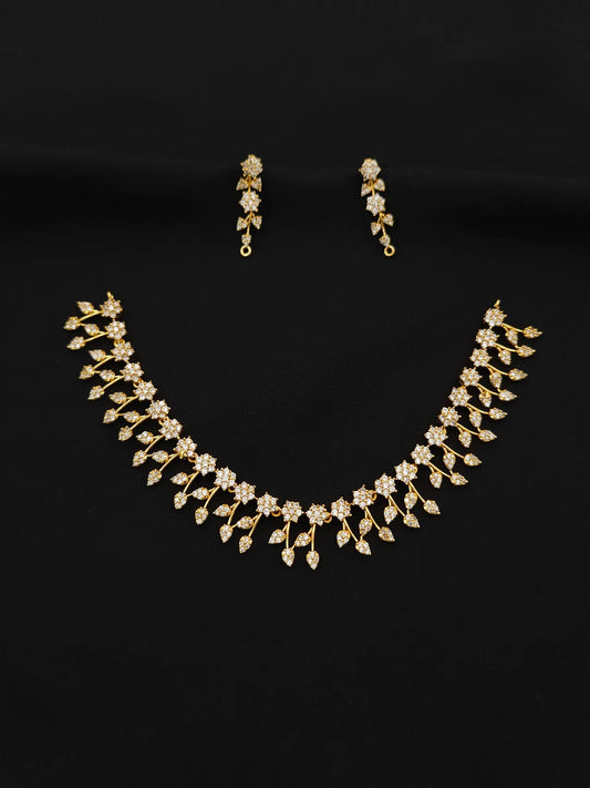 Leaf Necklace with Earrings for Girls