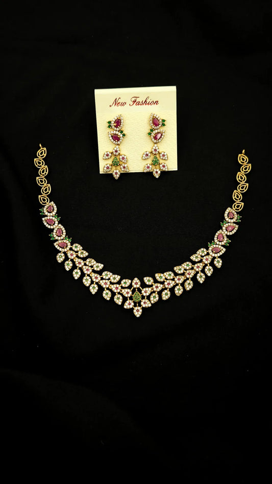 Grand Peacock Necklace with Earrings for Function