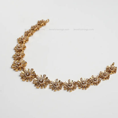 Floral Garden American Diamond Necklace with Earrings