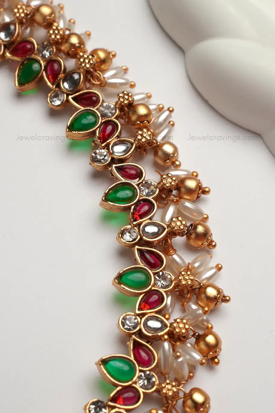 Lotus Pearl Dip Necklace with Earrings