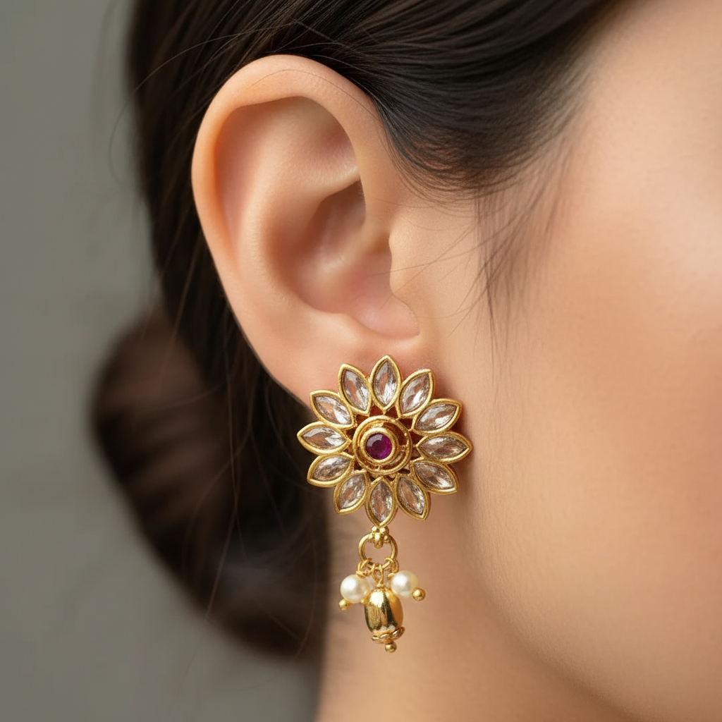 Sunflower Antique Necklace with Earrings