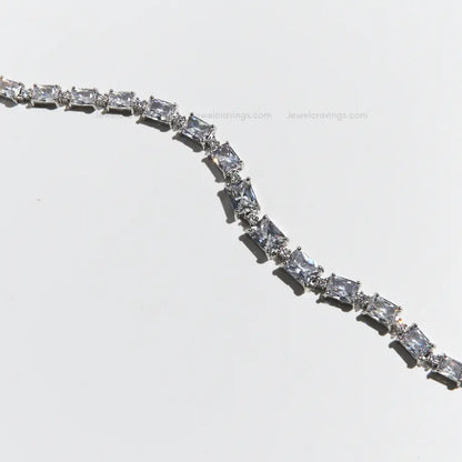 Sparkling American Diamond Necklace with Earrings