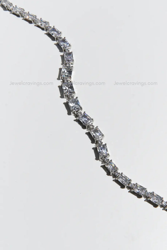 Sparkling American Diamond Necklace with Earrings