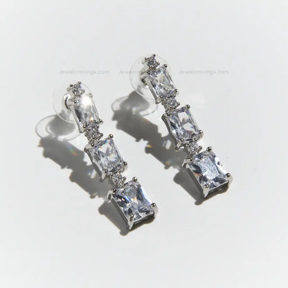 Sparkling American Diamond Necklace with Earrings