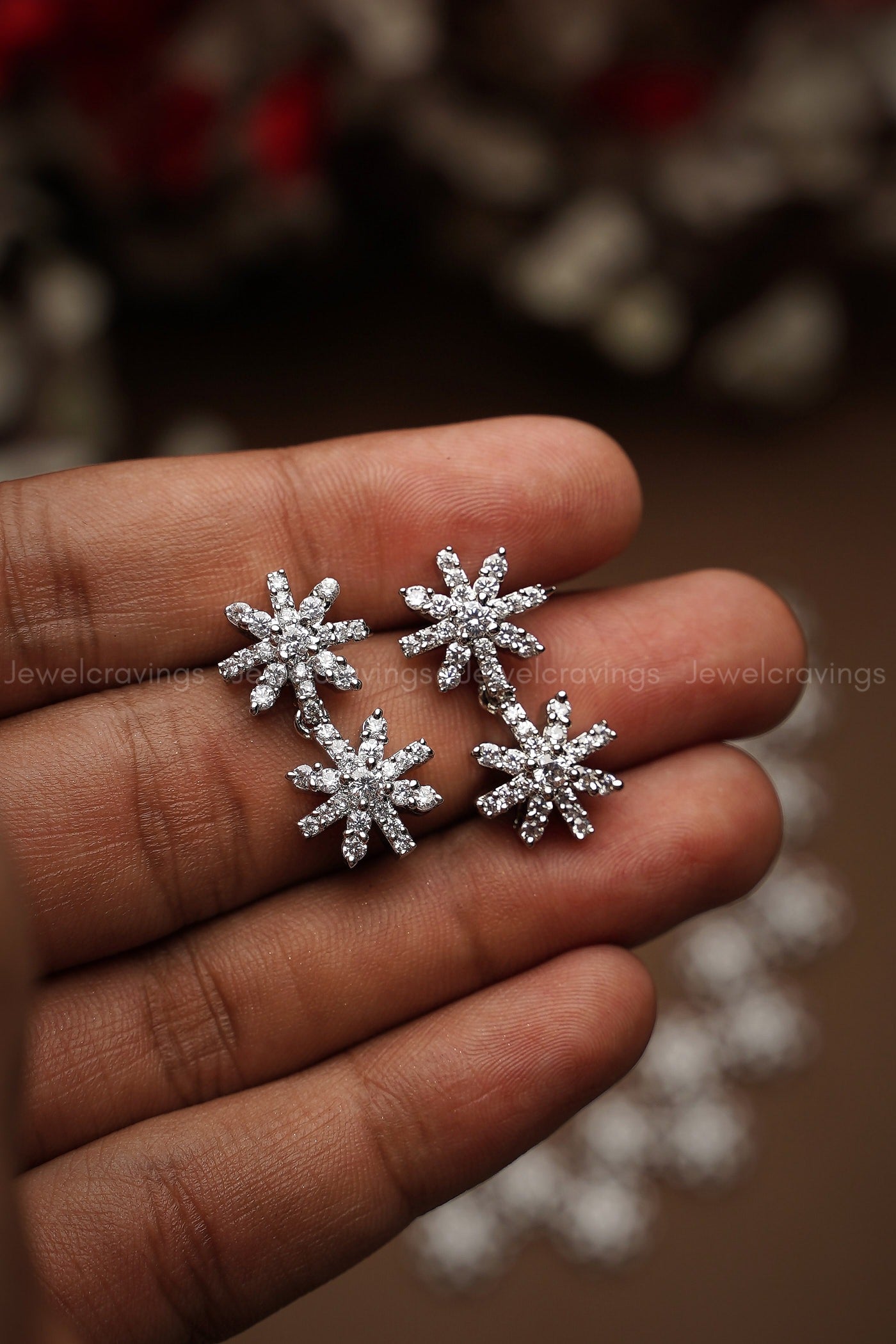 Snow Sparkers Necklace with Earrings