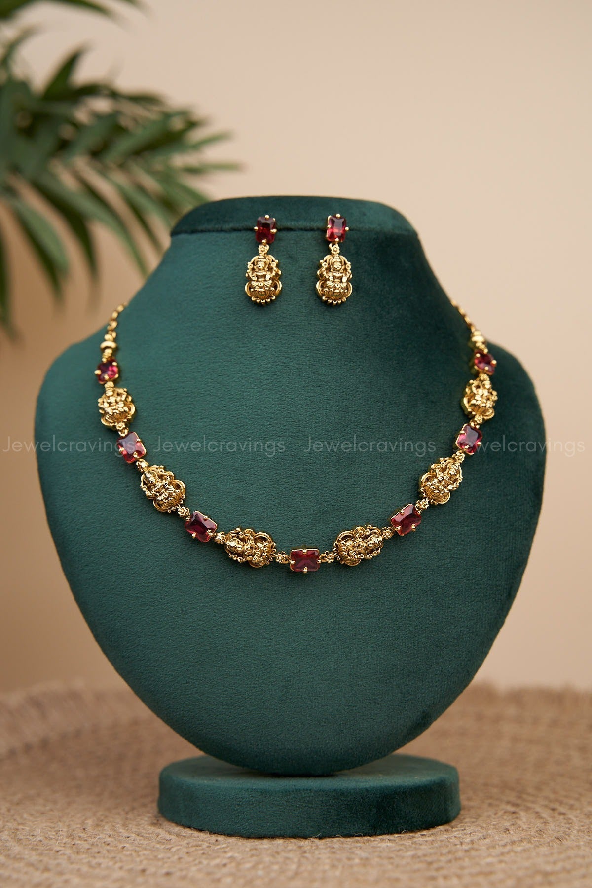 Antique Lakshmi Necklace with Earrings