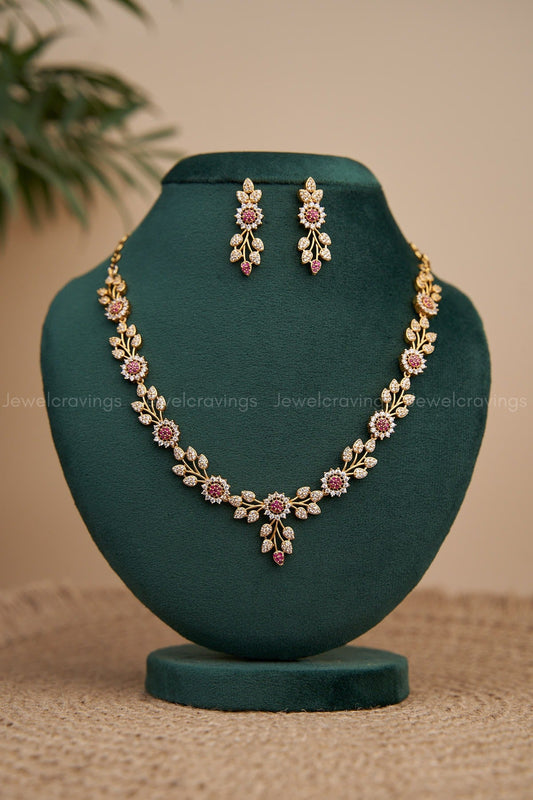 Floral Outburst Necklace with Earrings