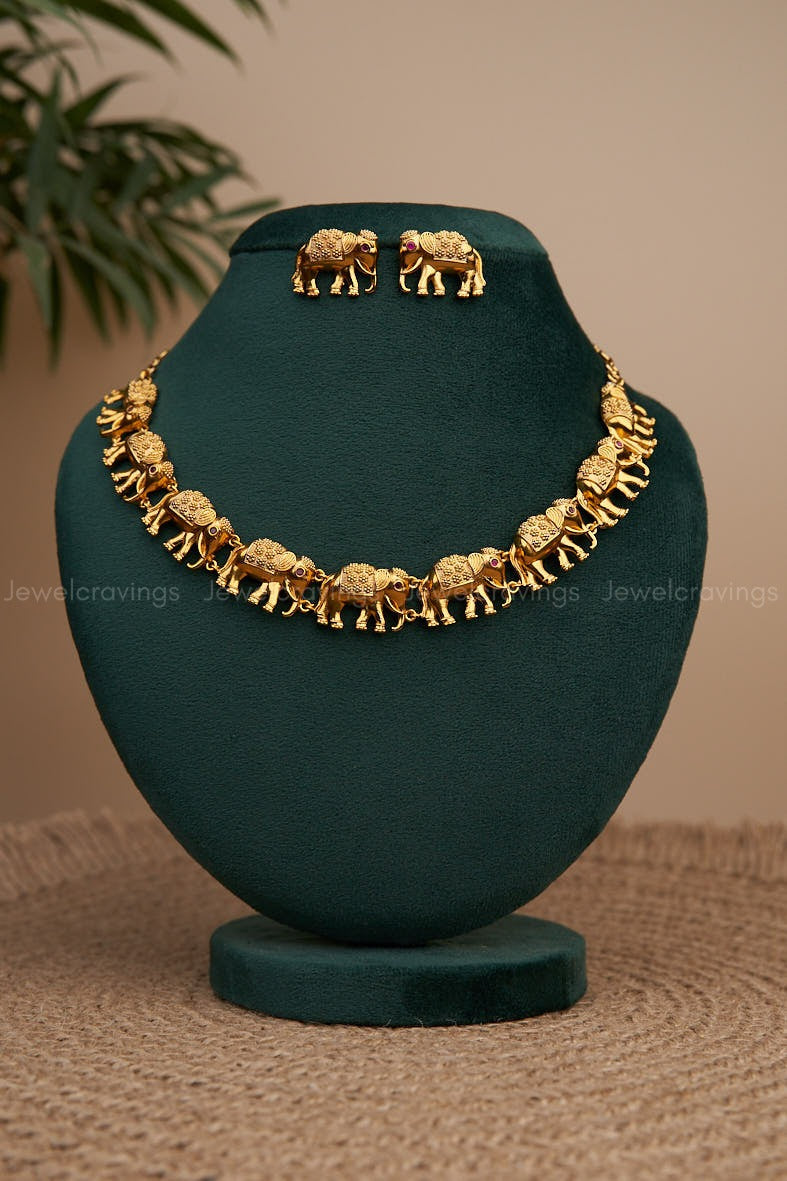 Tusker Treasures Necklace with Earrings 🦣