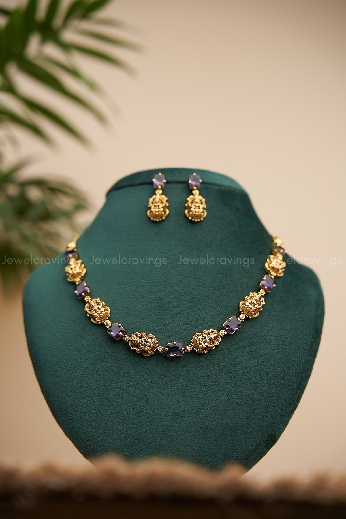 Antique Lakshmi Necklace with Earrings