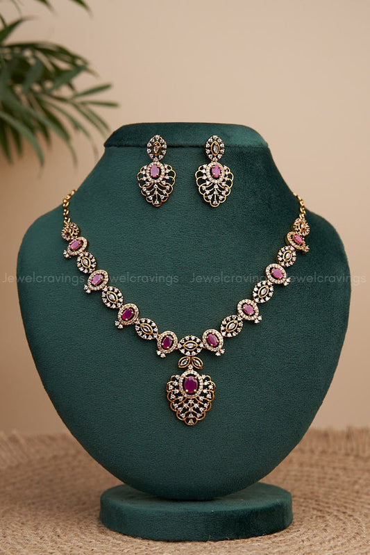 Grand Butterfly Necklace with Earrings