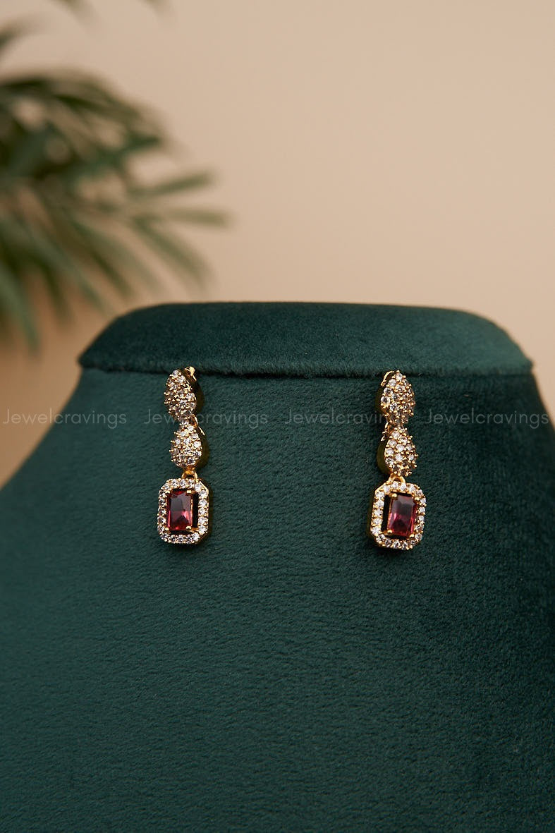 Gem Overloaded Pendant Necklace with Earrings