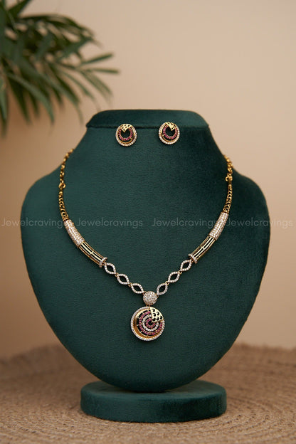 Moon Delight Necklace with Earrings