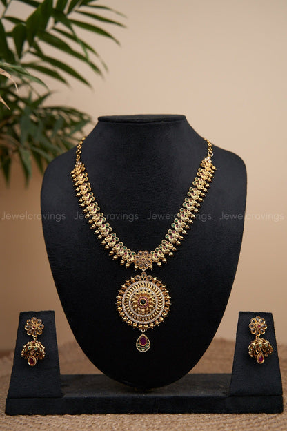 Chandi Antique Necklace with Earrings