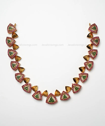 Triangular Designer Necklace with Earrings