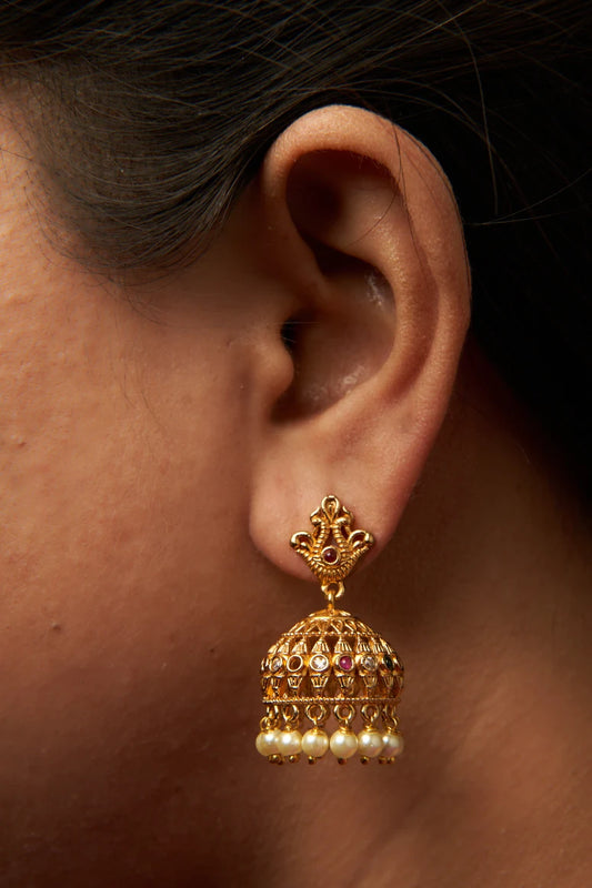 Small Pearl Hanging Jhumka
