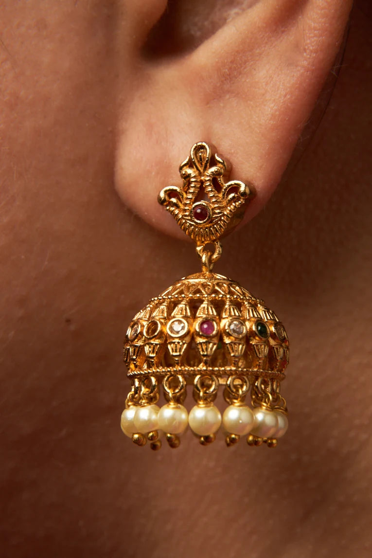 Small Pearl Hanging Jhumka