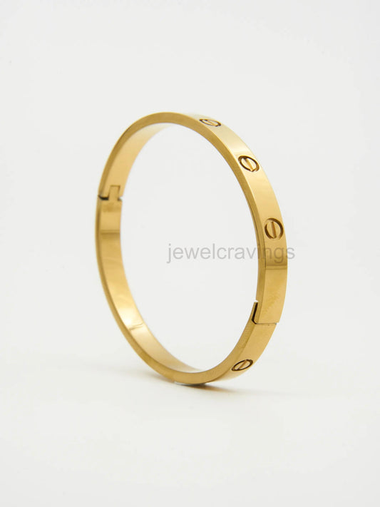 18K Gold Plated Classic Lock Bracelet – Cartier-Inspired Unisex Design for All Ages