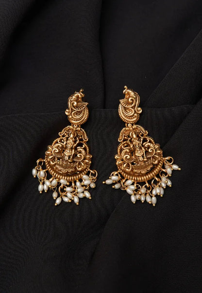 Vishnu Idol Rice Pearl Haaram Combo Set