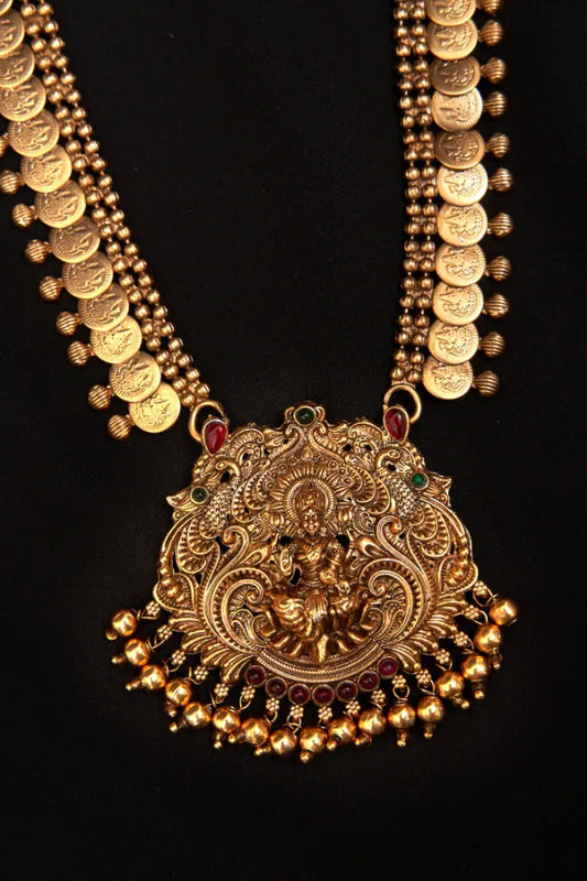 Antique Lakshmi Goddess Kaasu Long Haram Set